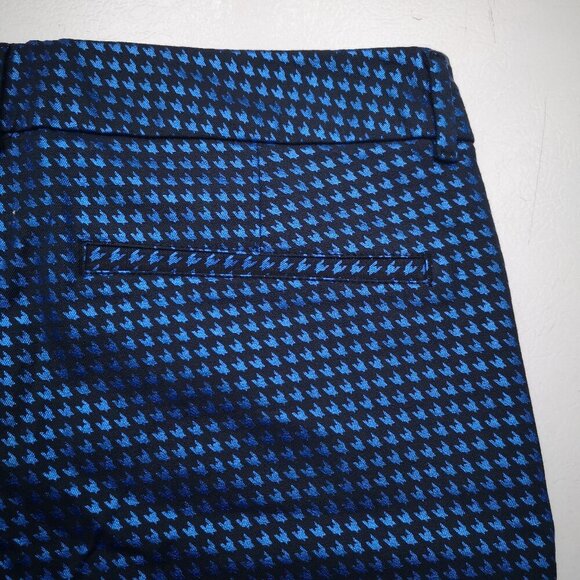 Old Navy Pixie Slim Leg Ladies Size 12 Royal Blue & Black Houndstooth Pants - Picture 7 of 14